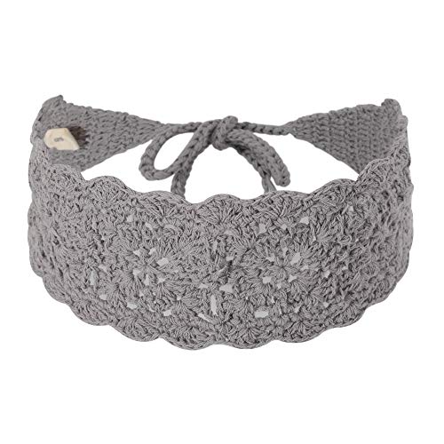 Damen Gestrickt Stirnband Mädchen Retro Breit Strick Haarband (Einfach Grau),Einheitsgröße von ZLYC