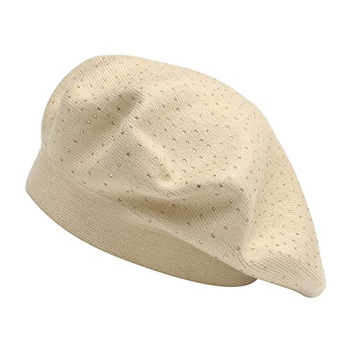 ZLYC Damen Wolle Baskenmütze Klassische Französischen Barett Warm Beret Mütze (Beige),Einheitsgröße von ZLYC