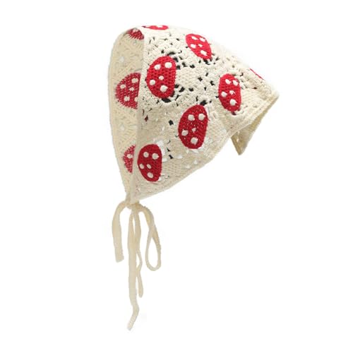ZLYC Baumwolle Handgemacht Häkel Stirnband Dreieck Bandana(Pilzbeige),Einheitsgröße von ZLYC