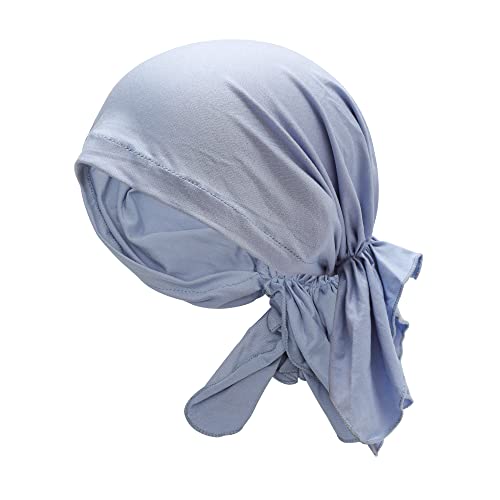 ZLYC Chemo Headwear vorgebundene Headwrap leichte Beanie-Kopftuch für Damen, Farbe: Blau, Einheitsgröße/M von ZLYC