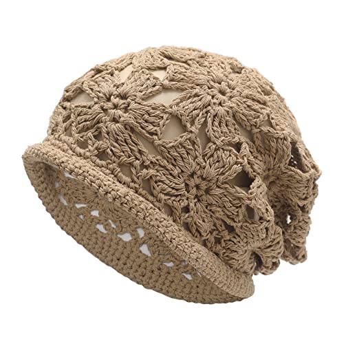 ZLYC Damen Beanie-Mütze, Häkelkhaki, Einheitsgröße von ZLYC