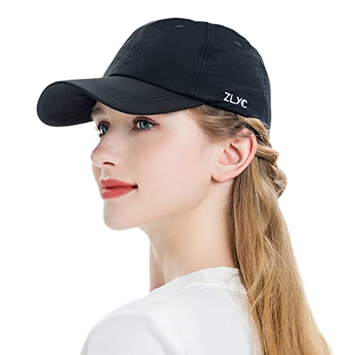 ZLYC Daman Sommer Baseball Caps für Sport Golf Tennis Baseballmütze(Einfarbig Schwarz) von ZLYC