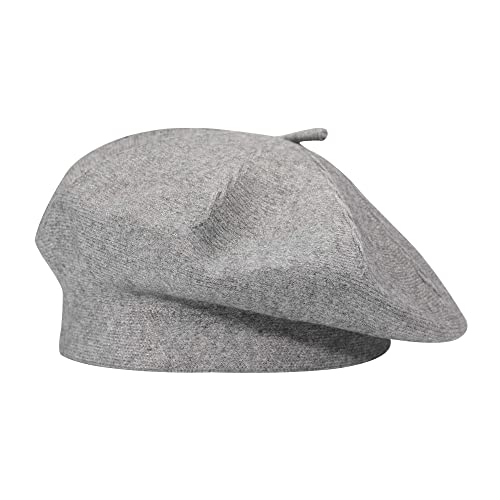 ZLYC Damen Baskenmütze Klassische Französischen Barett Einfarbig Warm Beret (Twist Grau),Einheitsgröße von ZLYC