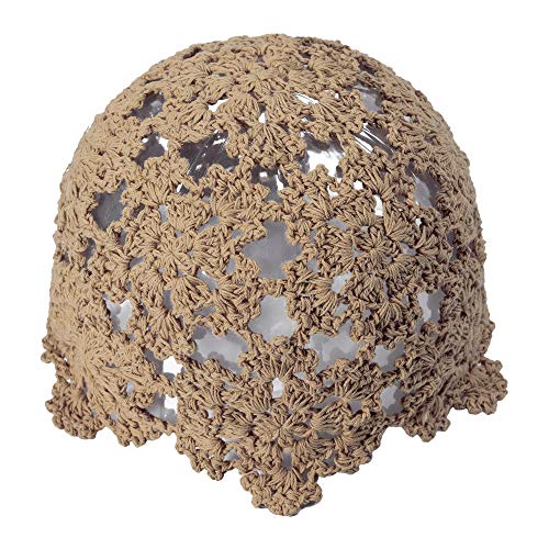 ZLYC Damen Berretto In Cotone Uncinetto Teschio Beanie-Mütze, Khaki, Taglia unica-M von ZLYC