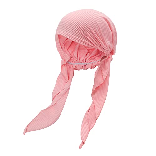 ZLYC Damen Chemo Turban Mütze Vorgebundenes Kopftuch Headwraps Leichte Hut(Solides Rosa) von ZLYC