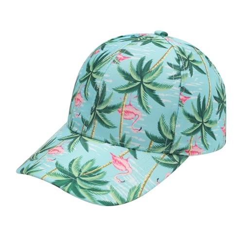 ZLYC Damen Floral Baseball Cap Mode Blumen Atmungsaktiv Basecap(Flamingo Palme),Einheitsgröße von ZLYC