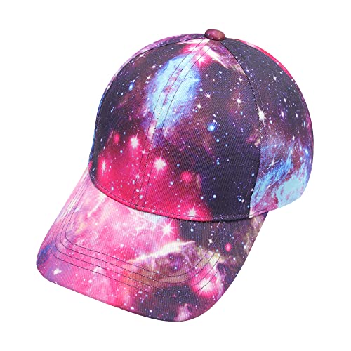 ZLYC Damen Floral Baseball Cap Mode Blumen Atmungsaktiv Basecap(Galaxie Rot) von ZLYC