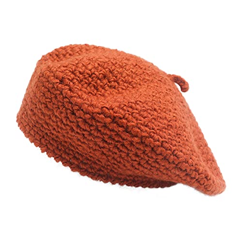 ZLYC Damen Kabel Stricken Baskenmützen Geflochtene Baggy Wolle Barett Winter Warmer Beanie(Einfarbiges Karamell) von ZLYC