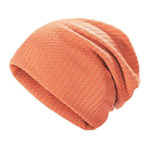 ZLYC Summer Long Slouch Beanie Leicht Weich Jersey Mütze für Damen und Herren,Festes Orange,Einheitsgröße von ZLYC