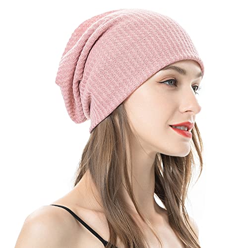 ZLYC Summer Long Slouch Beanie Leicht Weich Jersey Mütze für Damen und Herren,Festes Rosa,Gr. Einheitsgröße von ZLYC