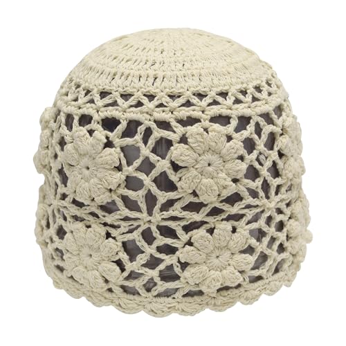 ZLYC Damen Mädchen Häkelmütze Beanie Mütze Slouch Sommer Strickmützen(Gänseblümchen Beige),Einheitsgröße von ZLYC