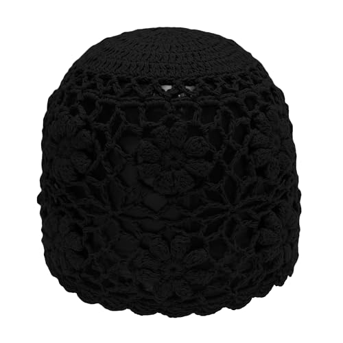ZLYC Damen Mädchen Häkelmütze Beanie Mütze Slouch Sommer Strickmützen(Gänseblümchen Schwarz),Einheitsgröße von ZLYC