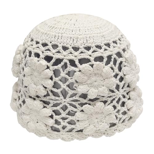 ZLYC Damen Mädchen Häkelmütze Beanie Mütze Slouch Sommer Strickmützen(Gänseblümchen Weiß),Einheitsgröße von ZLYC