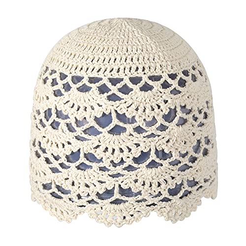 ZLYC Damen Mädchen Häkelmütze Handgemacht Beanie Mütze Slouch Herbst Strickmützen (Festes Beige),Einheitsgröße von ZLYC