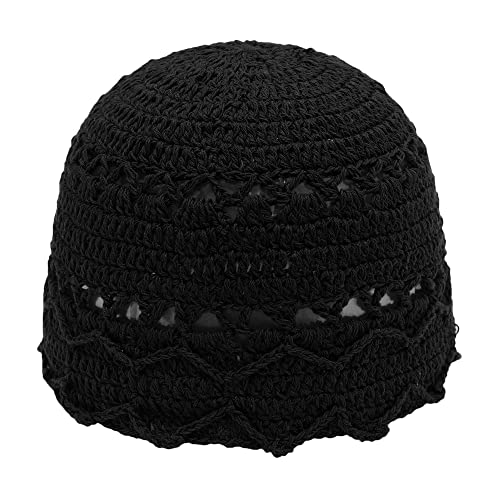 ZLYC Damen Berretto In Cotone Con Teschio Beanie-Mütze, Schwarze Häkelnadel, One Size von ZLYC