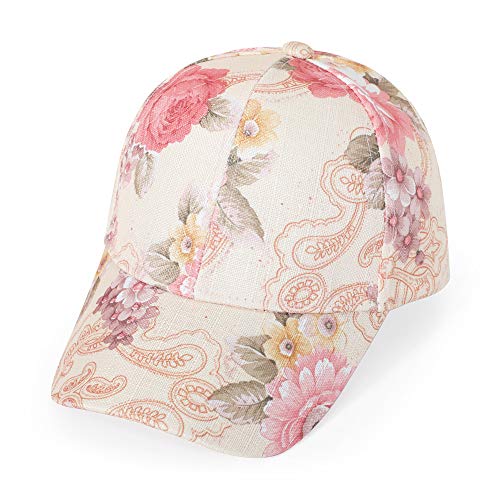 ZLYC Damen Sommer Baseball Cap Mode Blumen Atmungsaktiv Basecap,Gr. Einheitsgröße von ZLYC