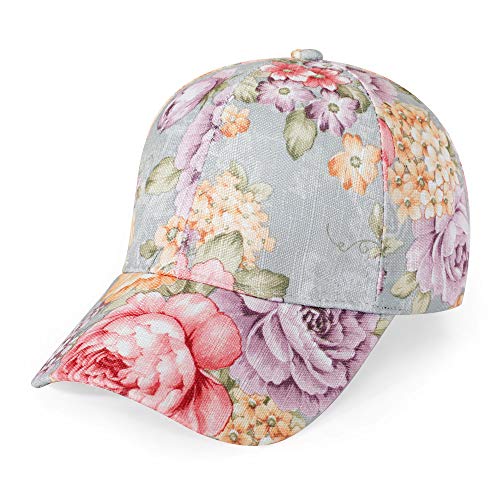 ZLYC Damen Sommer Baseball Cap Mode Blumen Atmungsaktiv Basecap,Gr. Einheitsgröße von ZLYC