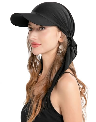 ZLYC Damen Sommer Chemo Kopfbedeckung mit Krempenvisier Vorgebundene Leichte Beanie(Einfarbig Massiv),Einheitsgröße von ZLYC