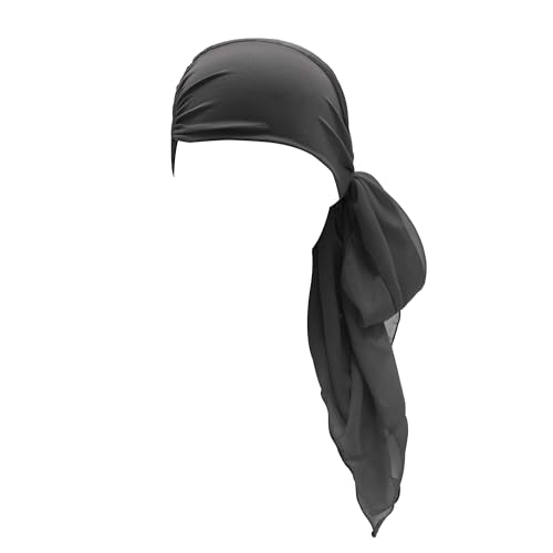 ZLYC Damen Sommer Kopftücher Bedruckte Turban Kopfbedeckungen(Einfarbig Grau),Einheitsgröße von ZLYC