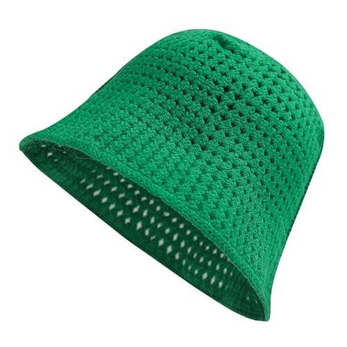 ZLYC Damen Sommerhut, gehäkelt, gestrickt, Baumwolle, handgefertigt, Blumenmuster, Fischerhüte, Strickgrün, Einheitsgröße ZLYC Damen Sommerhut, gehäkelt, gestrickt, Baumwolle, handgefertigt, Blumenmuster, Fischerhüte, Strickgrün, Einheitsgröße von ZLYC
