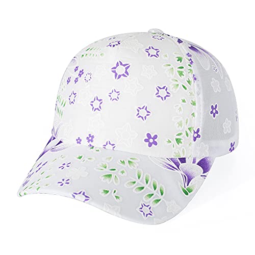 ZLYC Damen Trucker Cap Sommer Baseball Cap Mode Blumen Mesh Atmungsaktiv Basecap(Lilie Lila),Gr. Einheitsgröße von ZLYC