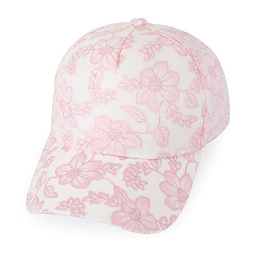 ZLYC Damen Trucker Cap Sommer Baseball Cap Mode Blumen Mesh Atmungsaktiv Basecap (Blumen Pink), Gr. Einheitsgröße von ZLYC