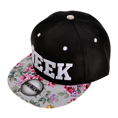 ZLYC Damen Visor Snapback Floral Print Adjustbable Baseball Cap Baseballmütze, Weiß von ZLYC