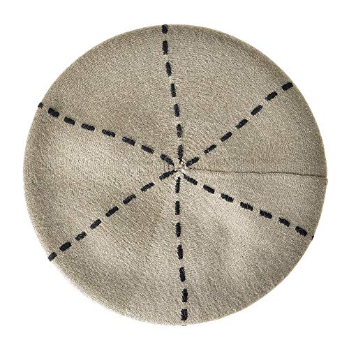 ZLYC Damen Winter Baskenmütze Französische Barett Doppelschicht Warm Beret (Weiß Braun),Einheitsgröße von ZLYC