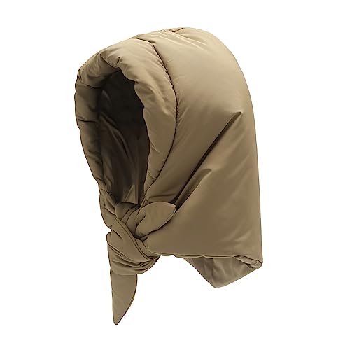 ZLYC Damen Winter Sturmhauben Stricken Winddicht Daunen Beanie Mütze(Einfarbig Khaki) von ZLYC