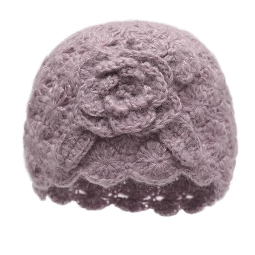 ZLYC Damen Winter Vintage Wolle Strickmützen Beanie Bowler Hut(Rose Lila),Einheitsgröße von ZLYC