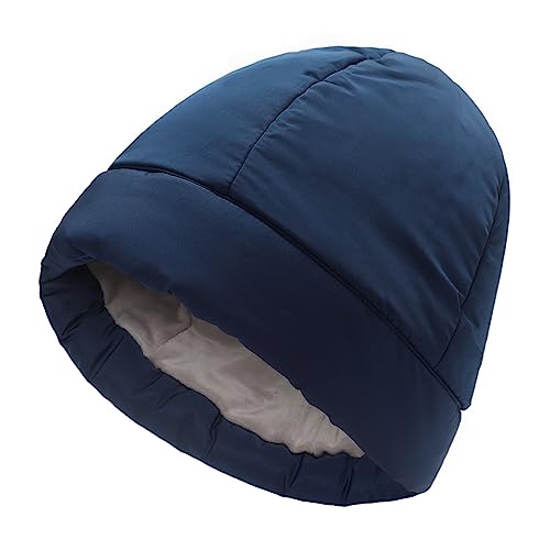 ZLYC Damen Winter Winddicht Beanie Warm Strickmützen mit Fleece-Futter(Einfarbig Marineblau) von ZLYC