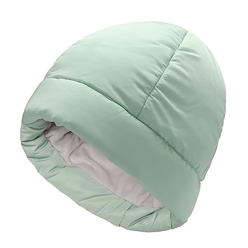 ZLYC Damen Winter Winddicht Beanie Warm Strickmützen mit Fleece-Futter(Einfarbig Mintgrün) von ZLYC