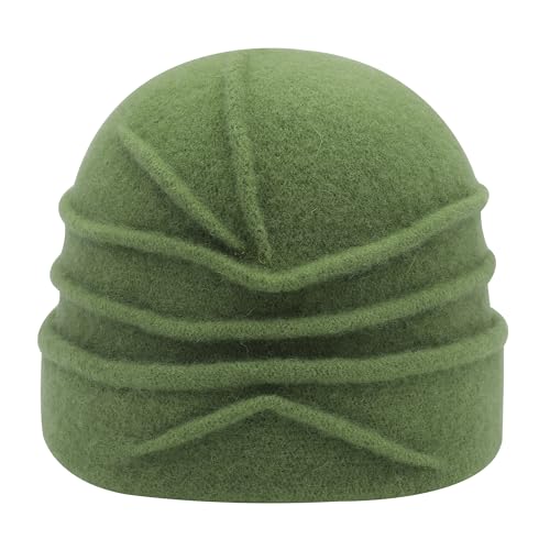 ZLYC Damen Winter Wolle Fischerhüte Blumen 1920s Vintage Bowler Hut(Einheitsgröße),Einheitsgröße von ZLYC