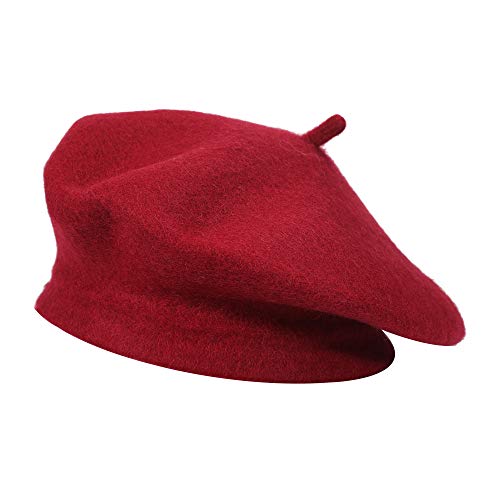 ZLYC Frauen Klassische Der Französische Künstler Baskenmütze Barett (Granat),Einheitsgröße von ZLYC