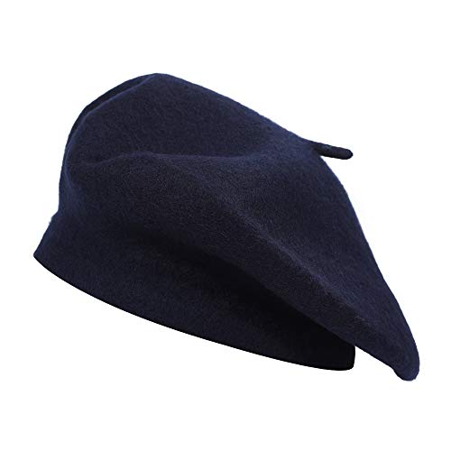 ZLYC Frauen Klassische Der Französische Künstler Baskenmütze Barett (Navy Blau) von ZLYC