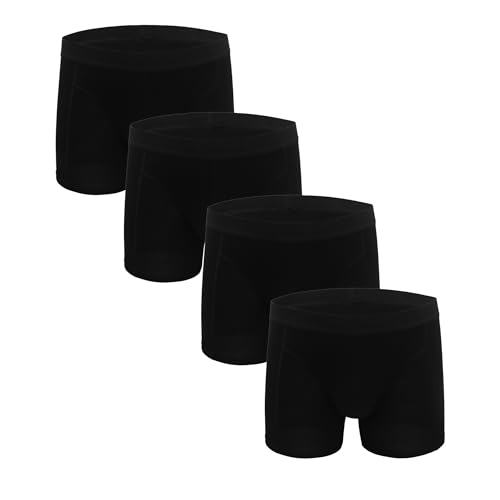 ZLYC Herren Baumwolle Boxershorts Männer Trunks Unterwäsche(4 Pack Schwarz),M von ZLYC