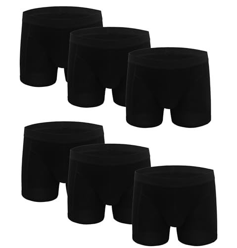ZLYC Herren Baumwolle Boxershorts Männer Trunks Unterwäsche(6 Pack Schwarz),XXL von ZLYC