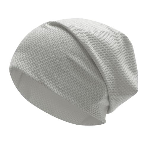 ZLYC Herren Dünn Leichte Slouch Strickmützen Jersey Beanie für Frühling Herbst(Einfarbig Hellgrau),Einheitsgröße von ZLYC