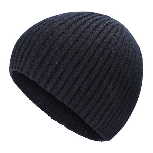 ZLYC Herren Winter Strickmützen Mode Warm Slouch Beanie Mütze,Festes Navy,Gr. Einheitsgröße von ZLYC