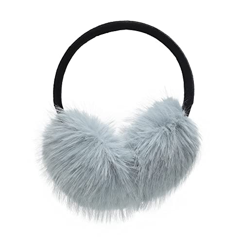 ZLYC Klassischer Damen Kinder Mädchen Verstellbarer Winter Ohrenschützer Ohrenwärmer mit Molton-Haarreifen(Hellblau) von ZLYC