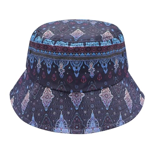 ZLYC Männer Frauen Sommer Fischerhüte Obst Hut(Boho Marine),Einheitsgröße von ZLYC