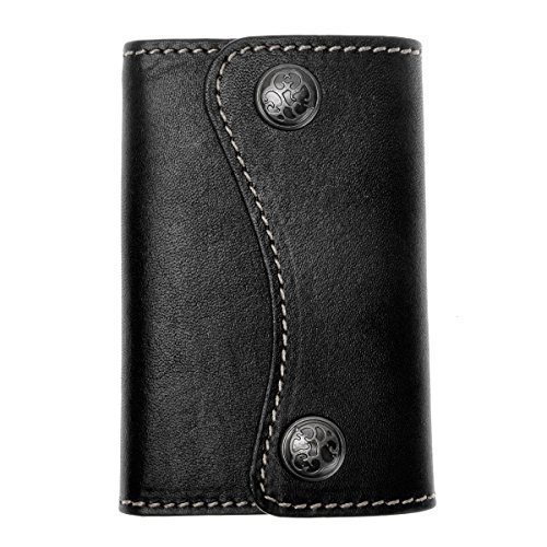 ZLYC New Genuine Leder Two Buttons Key Geldbeutel Card Holder Key Case Keychain Schlüsselmäppchen(Schwarz),Einheitsgröße ZLYC New Genuine Leder Two Buttons Key Geldbeutel Card Holder Key Case Keychain Schlüsselmäppchen(Schwarz),Einheitsgröße von ZLYC