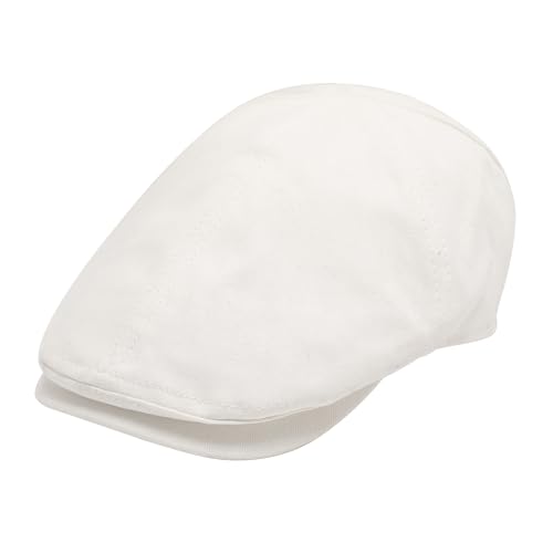 ZLYC Sommer Ivy Schirmmützen Ballonmütze Baumwolle Flatcap für Herren(Einfarbig Weiß),Einheitsgröße von ZLYC