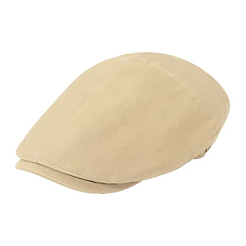 ZLYC Sommer Ivy Schirmmützen Ballonmütze Baumwolle Flatcap für Herren (Solide Beige),Gr.Einheitsgröße von ZLYC