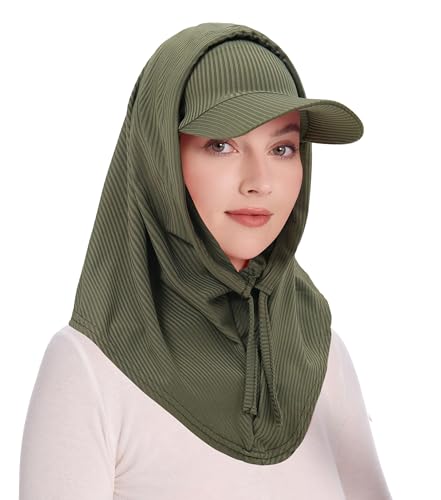 ZLYC Sommer Stricken Winddicht Beanie Mütze mit Abnehmbarer Visier Kappe(Einfarbig Armeegrün),Einheitsgröße von ZLYC