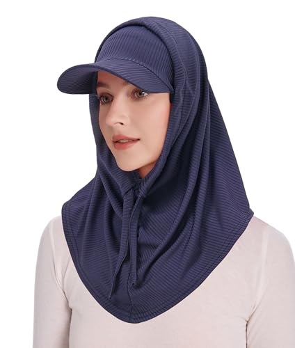 ZLYC Sommer Stricken Winddicht Beanie Mütze mit Abnehmbarer Visier Kappe(Einfarbig Marineblau),Einheitsgröße von ZLYC