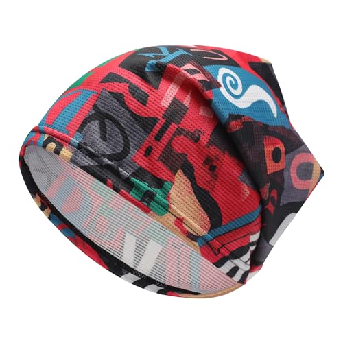 ZLYC Summer Damen Herren Long Slouch Beanie Leicht Weich Jersey Mütze(Buchstabe Rot),Einheitsgröße von ZLYC