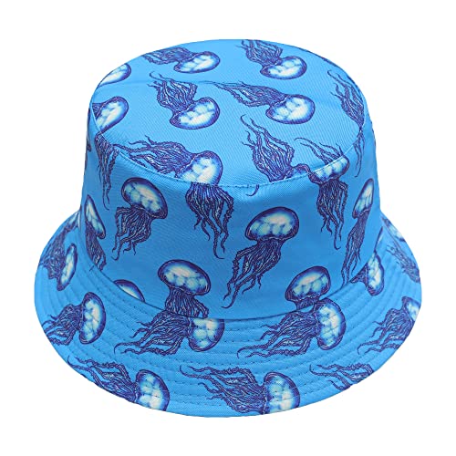 ZLYC Männer Frauen Sommer Fischerhüte Obst Hut, Blaue Medusa, Taglia unica-M von ZLYC