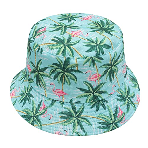 ZLYC Männer Frauen Sommer Fischerhüte Obst Hut, Flamingo-Palme, One Size von ZLYC