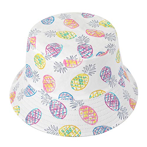 ZLYC Unisex Früchte Druck Sonnenhut Strandhut Fishermütze Outdoor-Hut (Ananas bunt),Einheitsgröße von ZLYC